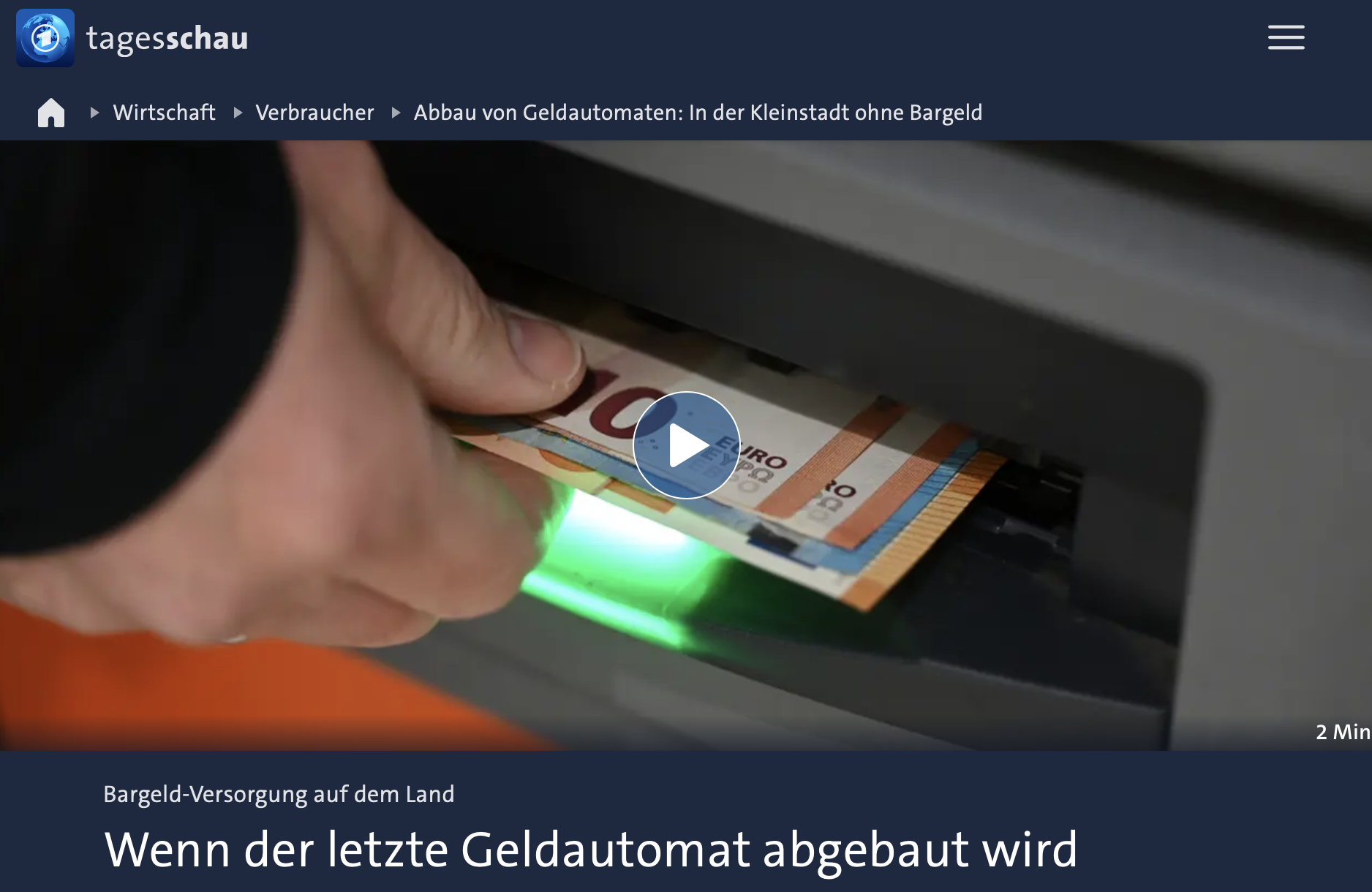 Abbau von Geldautomaten: In der Kleinstadt ohne Bargeld